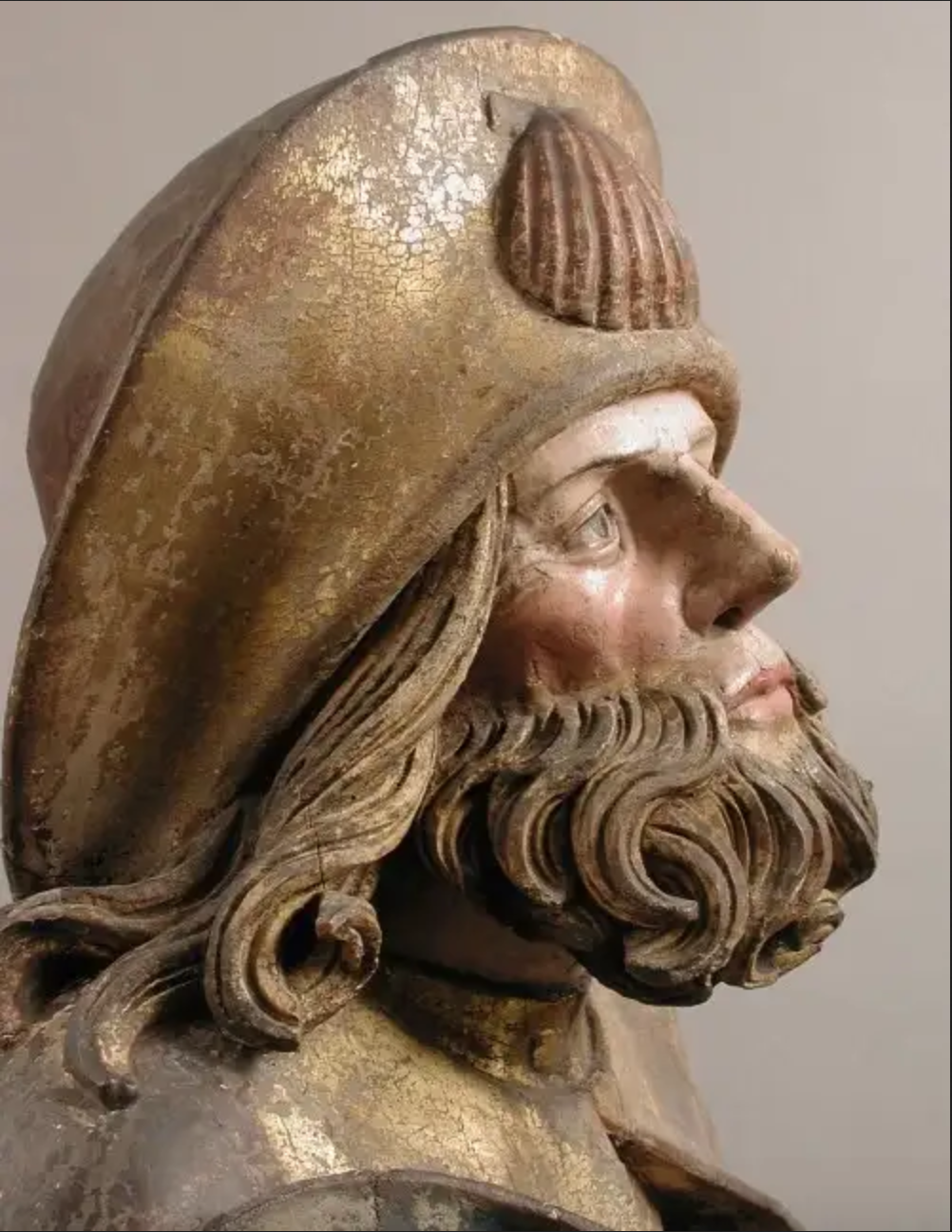 Saint James, from the Metropolitan. The face still retains evidence of shading done by the artist, as ancient artists did.