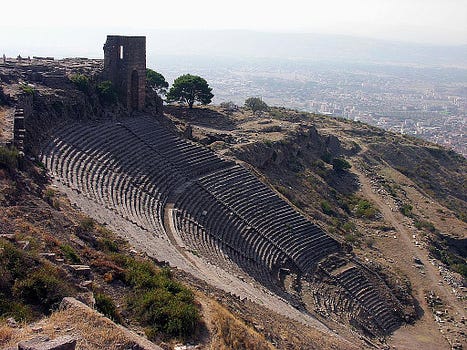 The theater of Pergamum. It looks even steeper when you’re there.
