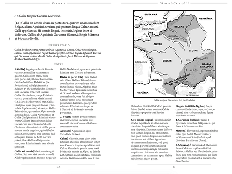 An excerpt from this edition featuring a map of Gaul.