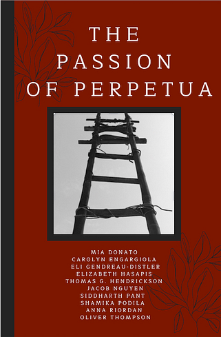 Cover for “The Passion of Perpetua” (available here open access). The cover was designed by Arhan Surapaneni (10th grade).