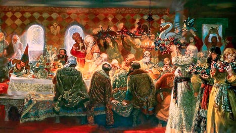 THE FEAST OF IVAN THE TERRIBLE IN HIS ‘ALEXANDROVA SLOBODA’ RESIDENCE. Yuri Sergeev (1961-)