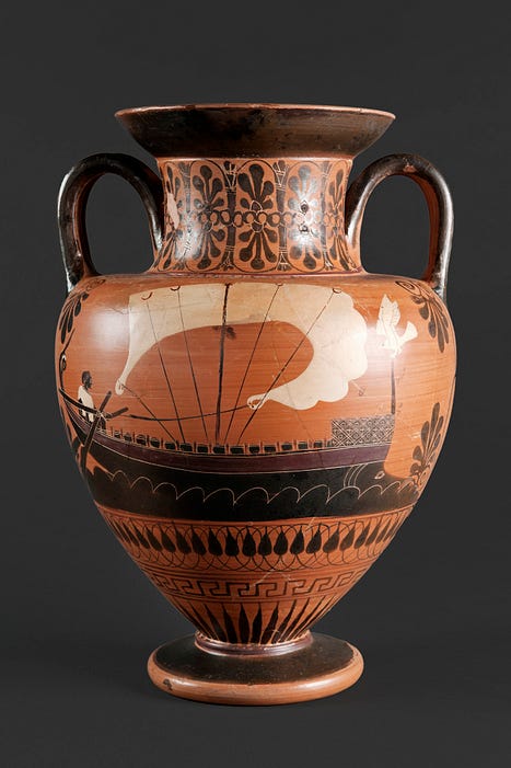 Amphora made in Athens, about 520–510 BCE, attributed to an anonymous artist in the Circle of the Lysippides Painter. © Reiss-Engelhorn-Museen Mannheim 