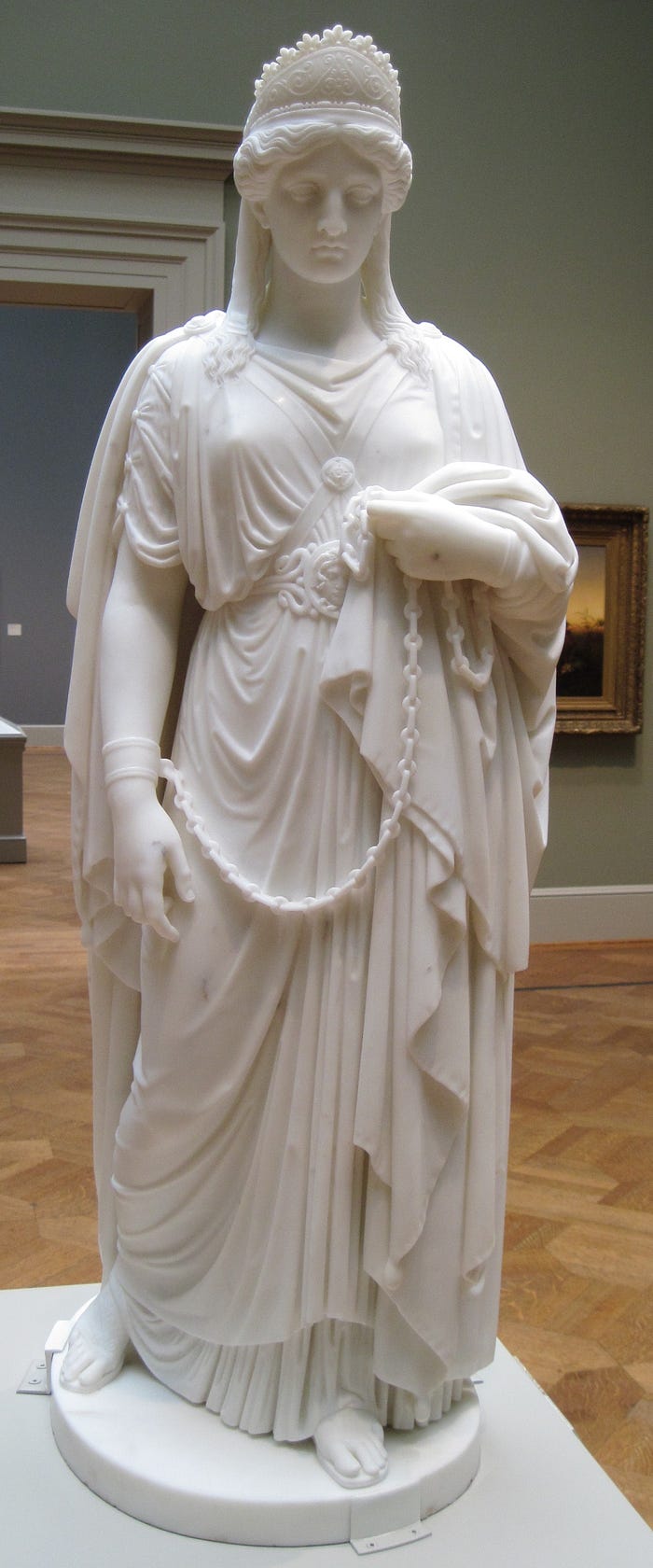 Hosmer’s Zenobia in Chains. Image courtesy of Wikimedia Commons.
