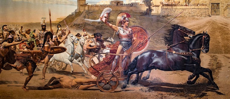  This is probably taking the resentment a bit too far. (“Achilles Triumphant,” by Franz Matsch.)
