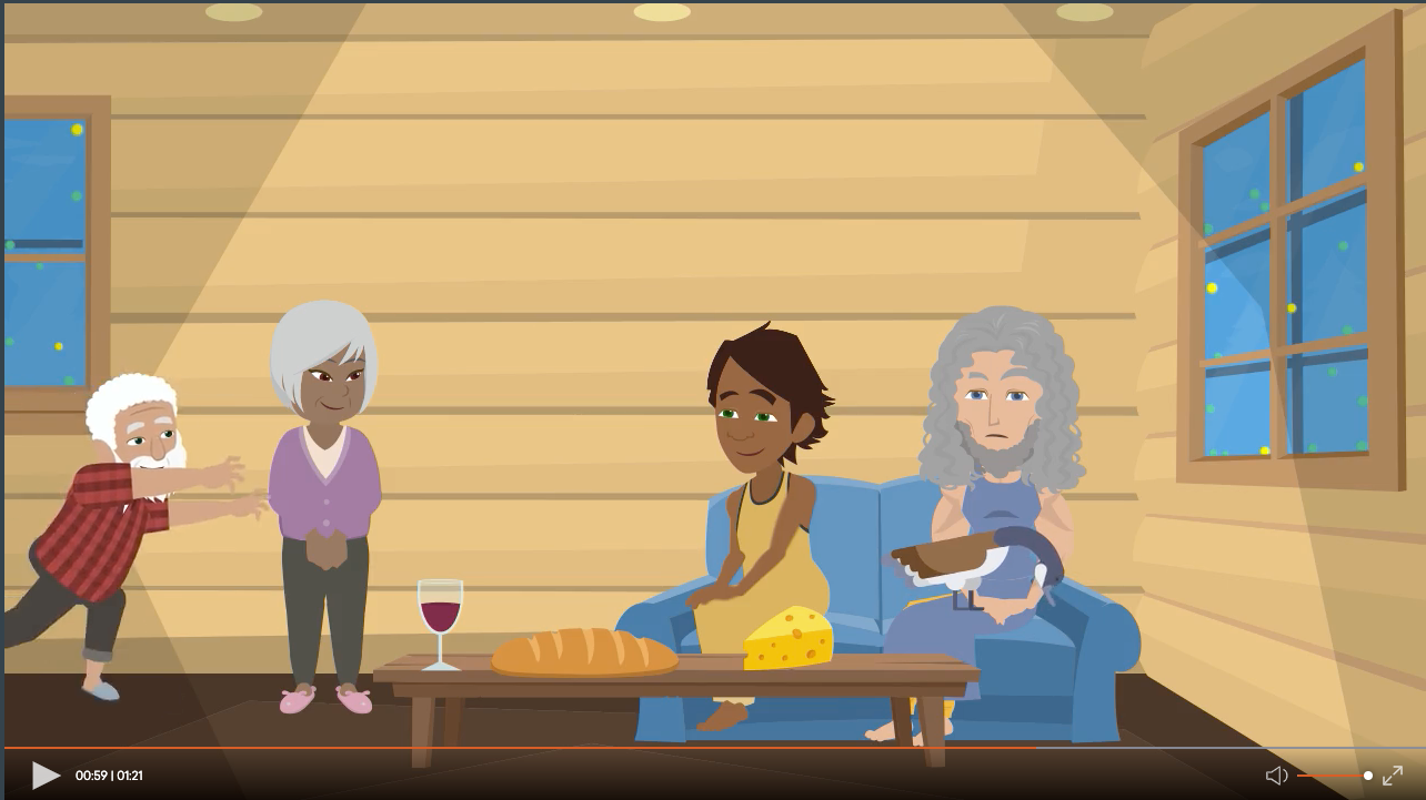  Left: Video still from Elementa’s rendition of Baucis and Philemon. Right: A preview of the upcoming slide-editing function.
