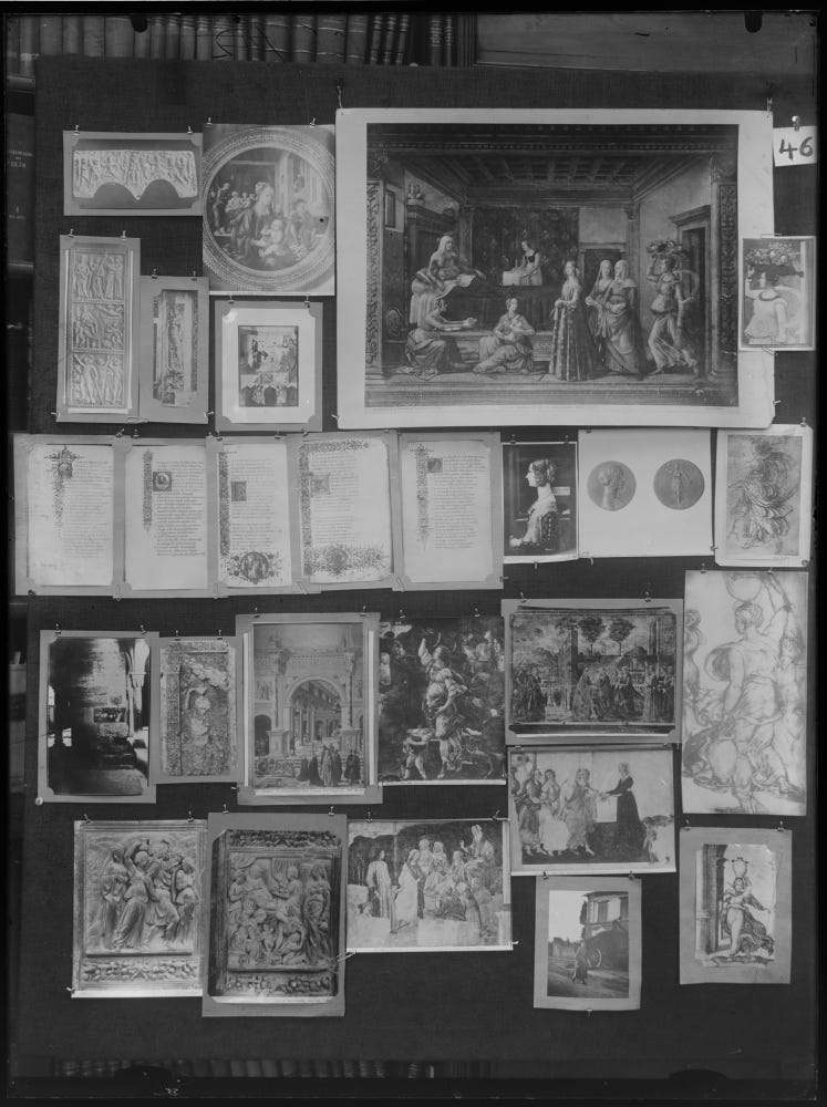  Aby Warburg’s Mnemosyne Atlas. Panel 46, “Ninfa.” (Image from warburg.library.cornell.edu)