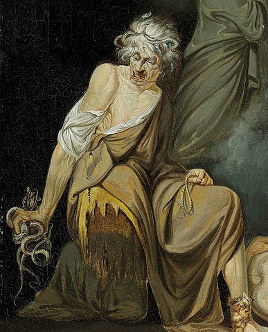  Erichtho depicted by John Hamilton Mortimer (image from Wikimedia Commons)
