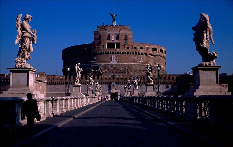 The Ponte Sant’ Angelo in Rome.
