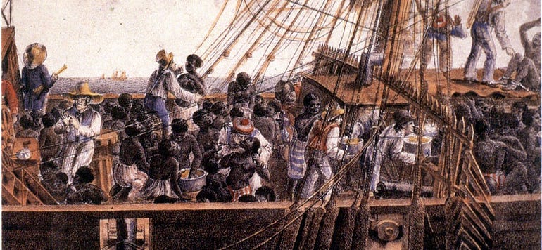  “Transport des Negres dans les Colonies” by Pretexat Oursel (19th c.) via Slavery Images.org, sponsored by the Virginia Foundation for the Humanities and the University of Virginia Library.