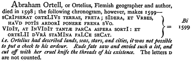  The death of Ortelius