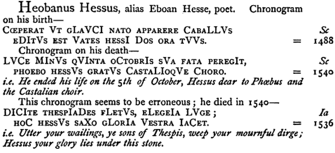  Eobanus Hessus, one of the “superheroes” of the Renaissance.