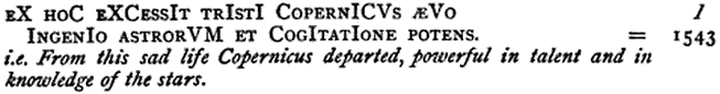  The death of Copernicus
