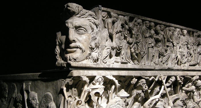  Romans Conquering Gauls, from the Portonaccio Sarcophagus, Palazzo Massimo, Rome (by Folegrandos/Wikimedia Commons).
