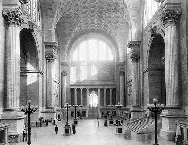  Old Penn Station in New York (torn down in 1962).
