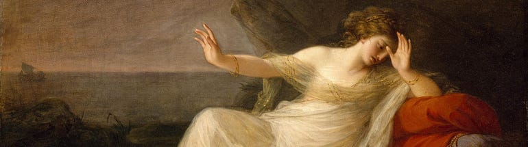 Ariadne Abandoned by Theseus, by Angelica Kauffman (from the Museum of Fine Arts, Houston).
