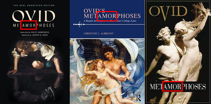 Amores, Ars Amatoria, Remedia Amoris, Metamorphoses… Sensing a theme?
