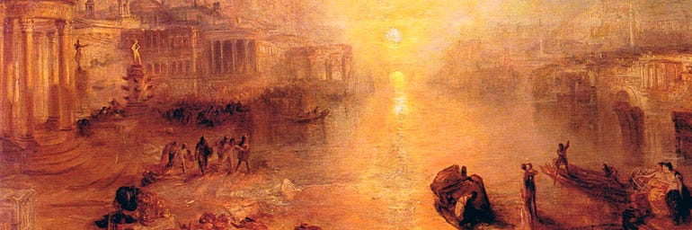  J.M.W. Turner, “Ovid Banished from Rome.” (Private Collection — Photo from The Athenaeum via Wikimedia).
