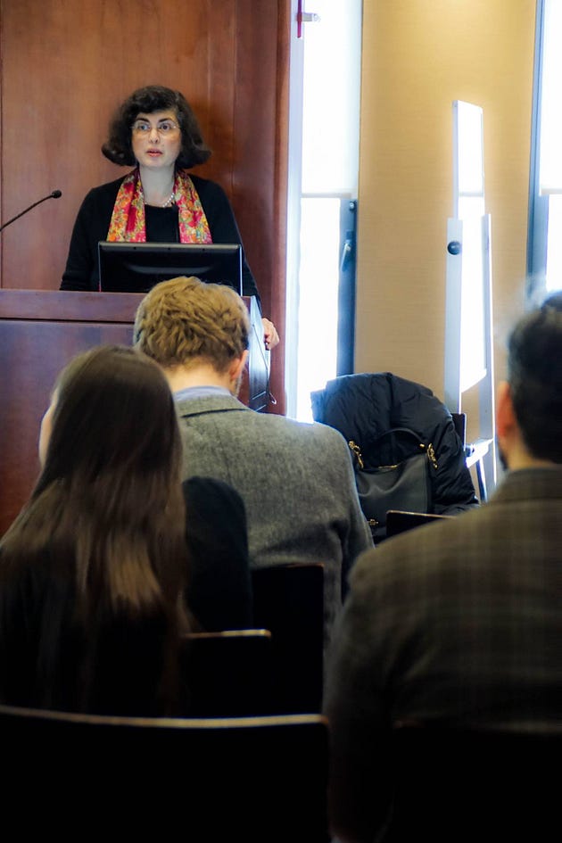  Milena Minkova lecturing at Living Latin in NYC 2018.
