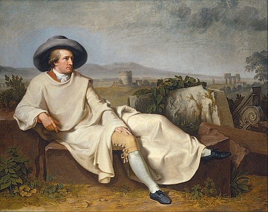 Tischbein’s “Goethe in the Roman Campagna.”
