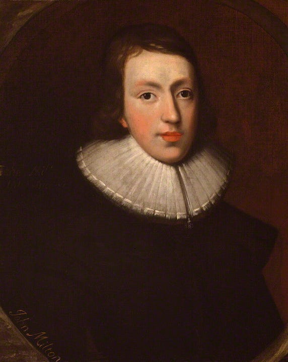  The young Milton (artist unknown), ca. 1629. (source)
