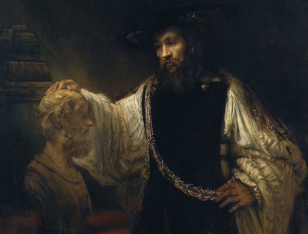  Aristotle Contemplating Job Prospects in the Academy. (source)
