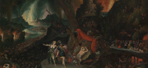  Aeneas and the Sibyl in the underworld, by Jan Brueghel the Elder. (source)

