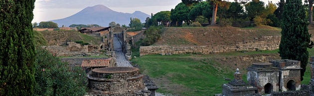  The Porta Nocera Necropolis. Often closed, it is one of the least-visited parts of Pompeii. (source)
