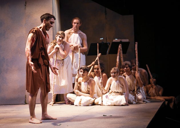  The 2019 Barnard Columbia Ancient Drama production of “Herakles.” (Photo: Pamela Sisson)
