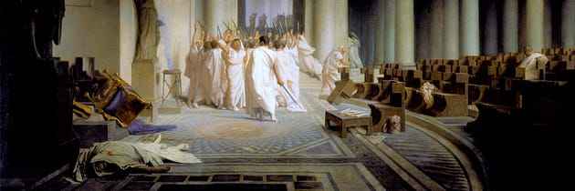  Don’t put another dagger in Caesar’s heart, unless you really mean to. (Jean-Leon Gerome’s “The Death of Caesar,” at the Walters Art Museum; source)
