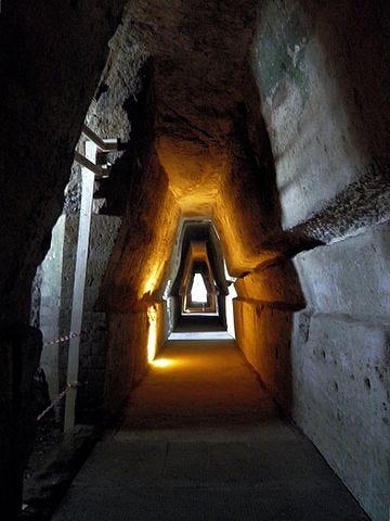 The cave beneath the acropolis of Cumae. (source)
