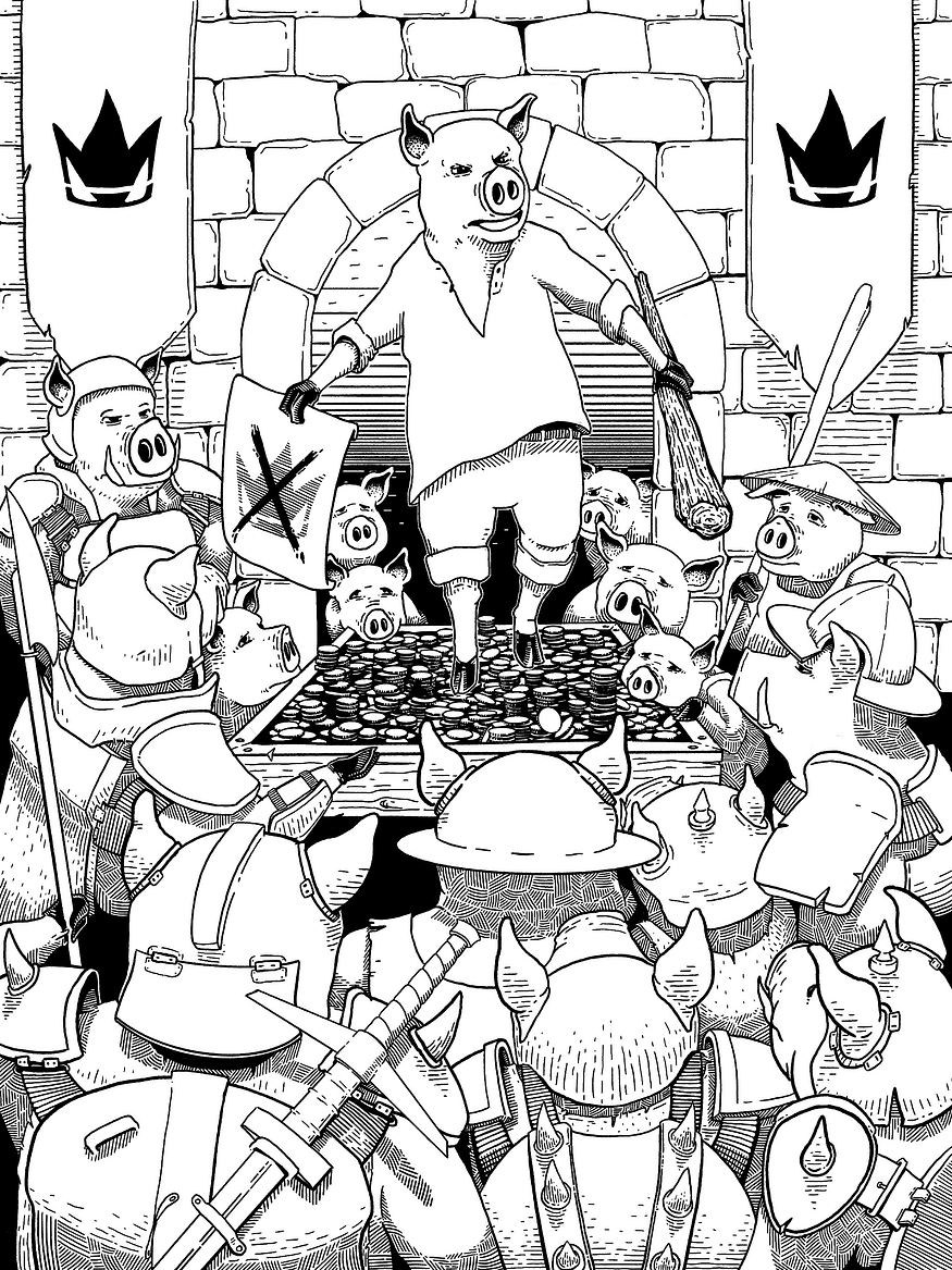 “Realization” by David Beck, one of the illustrations for “The Pig War.”
