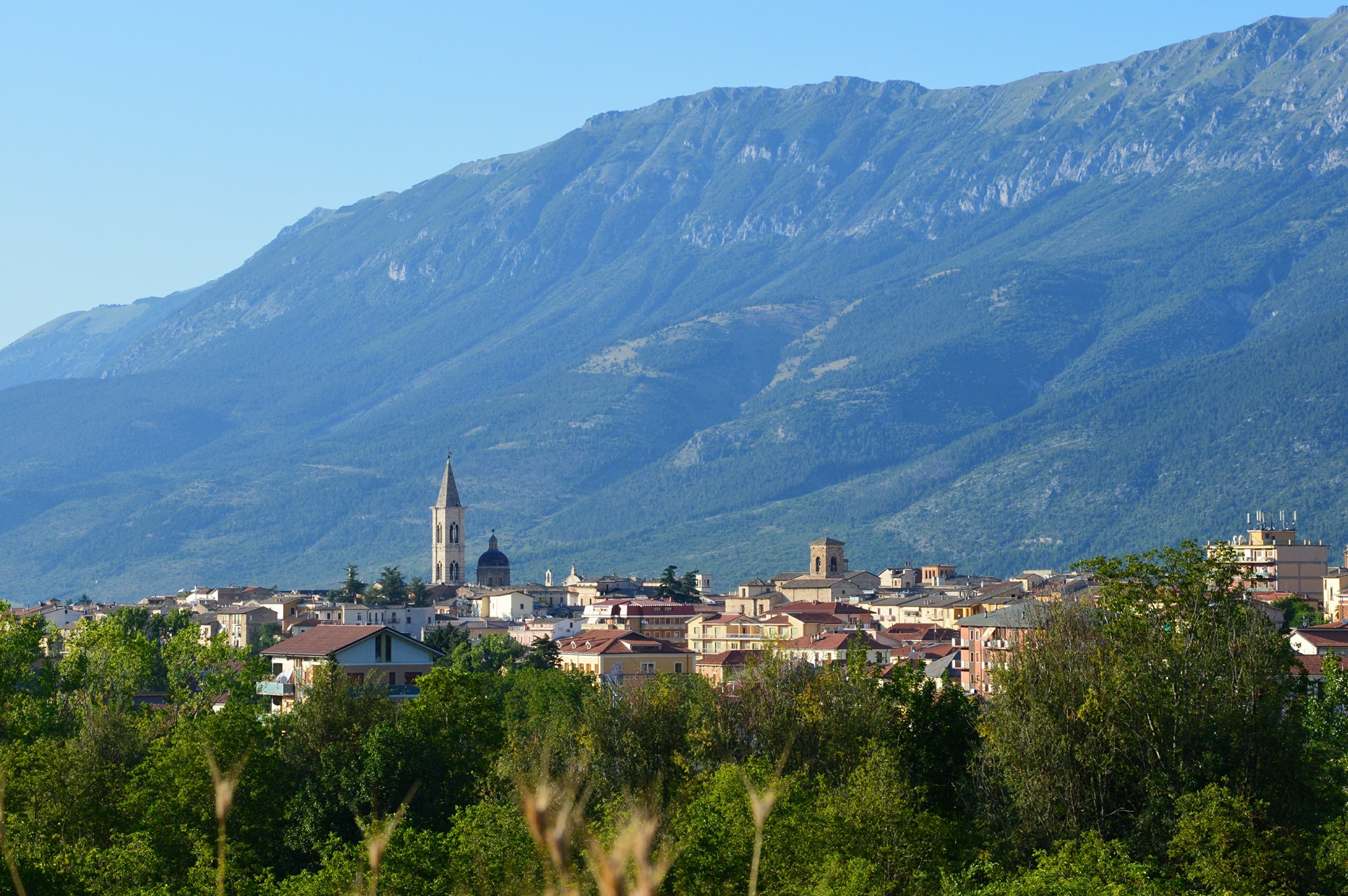 A view of the town of Sulmona in the hills of Abruzzo.